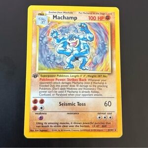 Machamp Base Set 1st Edition 8/102 Rare 1999 Holofoil Rare WOTC Heavy played